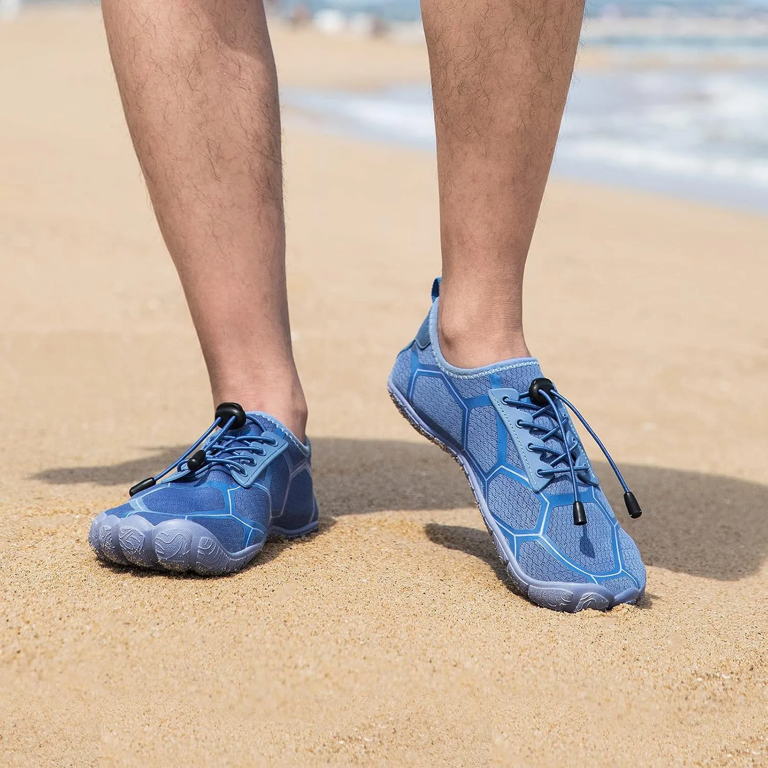 Josaywin Men's Water Shoes Barefoot Quick-Dry Sports Aqua Socks for Swim Diving Surf Pool Aqua Sports Beach Walking Wide Toe Shoes