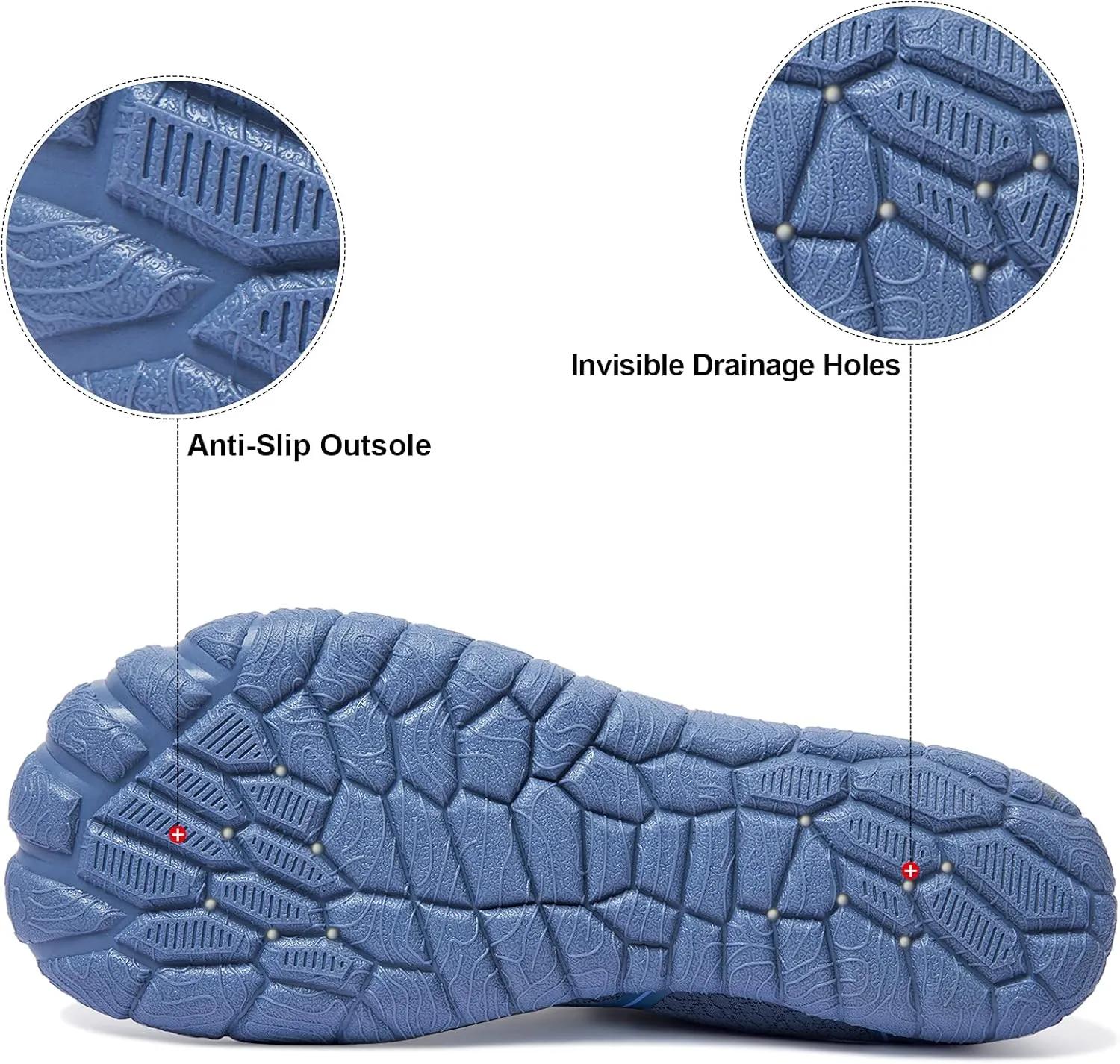 Josaywin Men's Water Shoes Barefoot Quick-Dry Sports Aqua Socks for Swim Diving Surf Pool Aqua Sports Beach Walking Wide Toe Shoes
