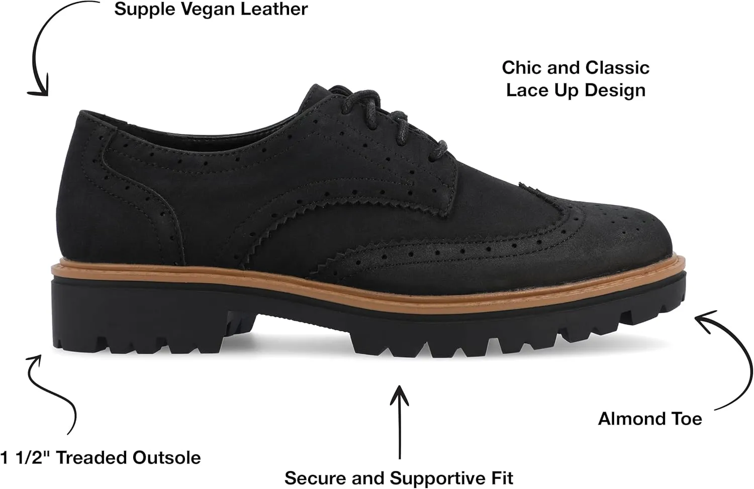Journee Collection Women's Claudiya-gry-080 Oxford Flat