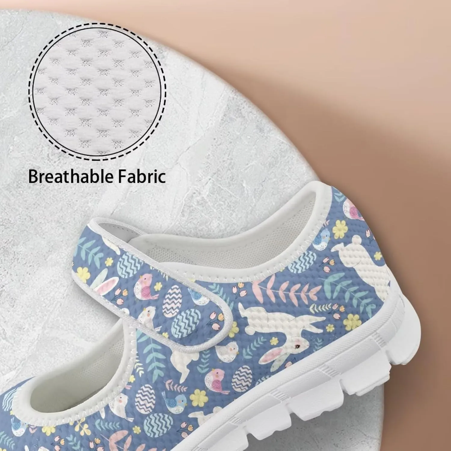 JoyLamoria Vintage Butterfly Flower Diabetic Shoes for Women Wide Walking Shoes Elastic Slip on Shoes Ultra Light