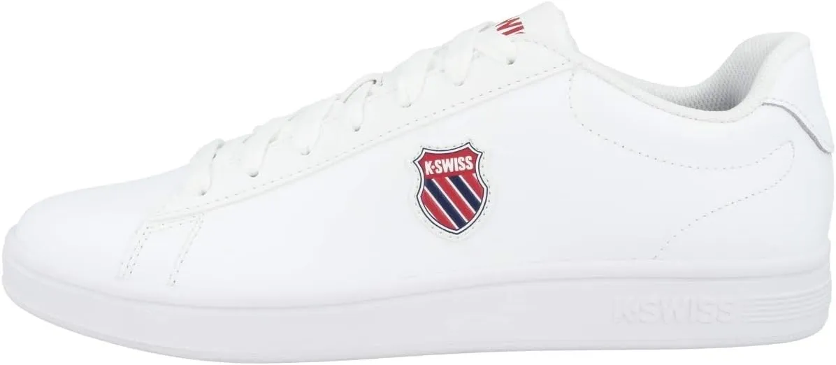 K-Swiss mens Court Shield Sneaker, White/Corporate, 10.5 US