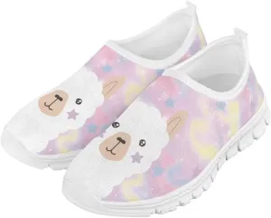 Kids Animal Print Casual Shoes for Girls - Light, Breathable, Non-Slip, Perfect for School, Picnics, Camping