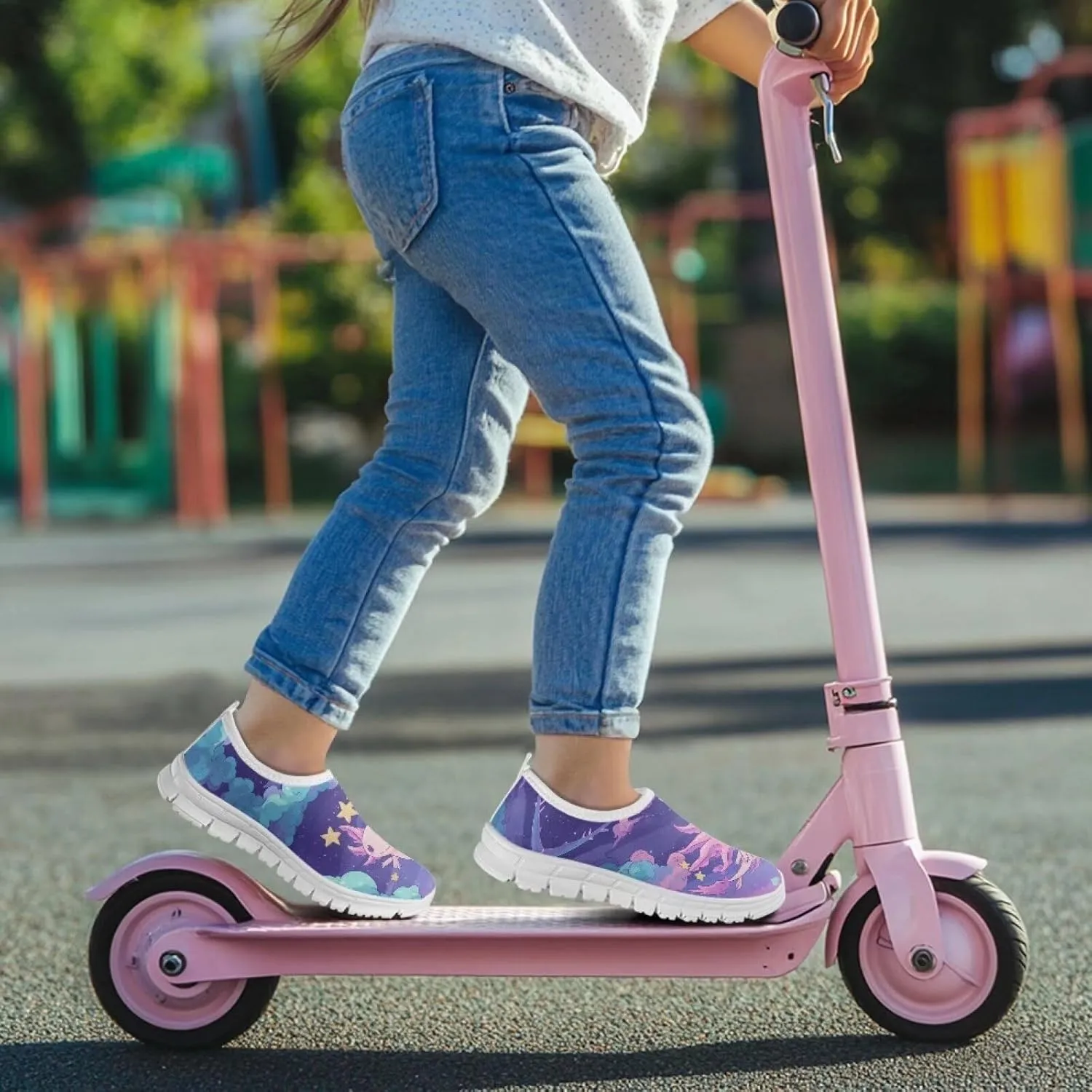 Kids Athltic Shoes Cute Girls Slip On Tennis Shoes Comfy Casual Shoes