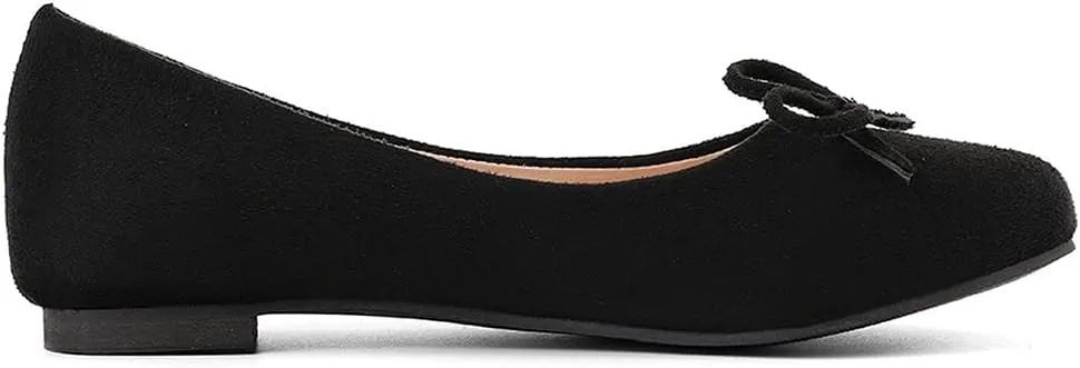 KOKOMOMO Womens Bow Round Toe Ballet Flats Slip On Ballerina Shoes