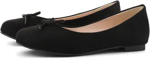 KOKOMOMO Womens Bow Round Toe Ballet Flats Slip On Ballerina Shoes