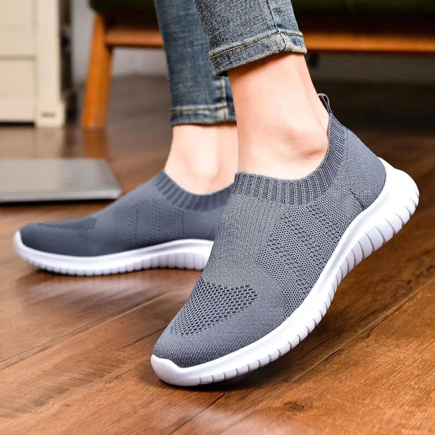 konhill Women's Walking Tennis Shoes - Lightweight Athletic Casual Gym Slip on Sneakers