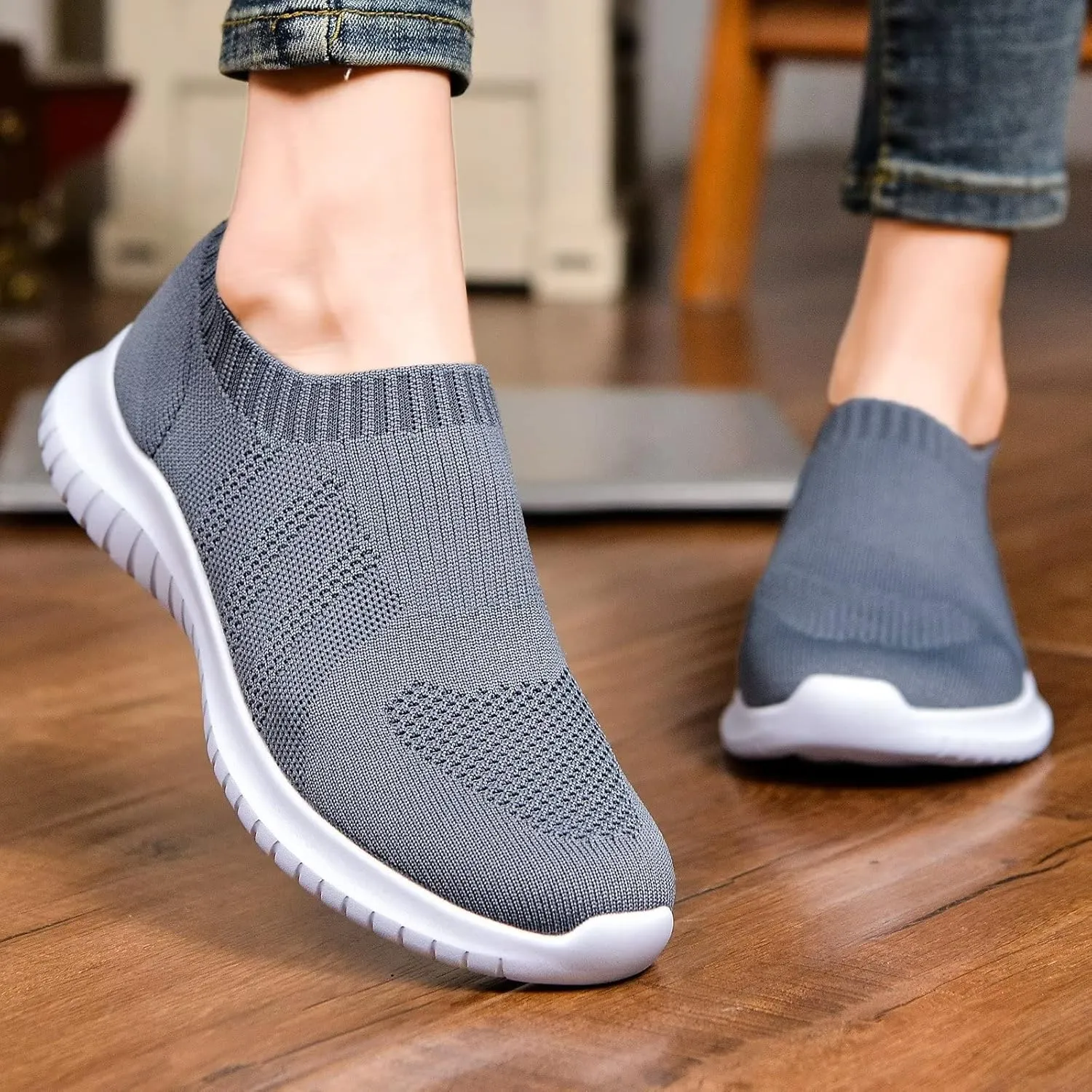 konhill Women's Walking Tennis Shoes - Lightweight Athletic Casual Gym Slip on Sneakers