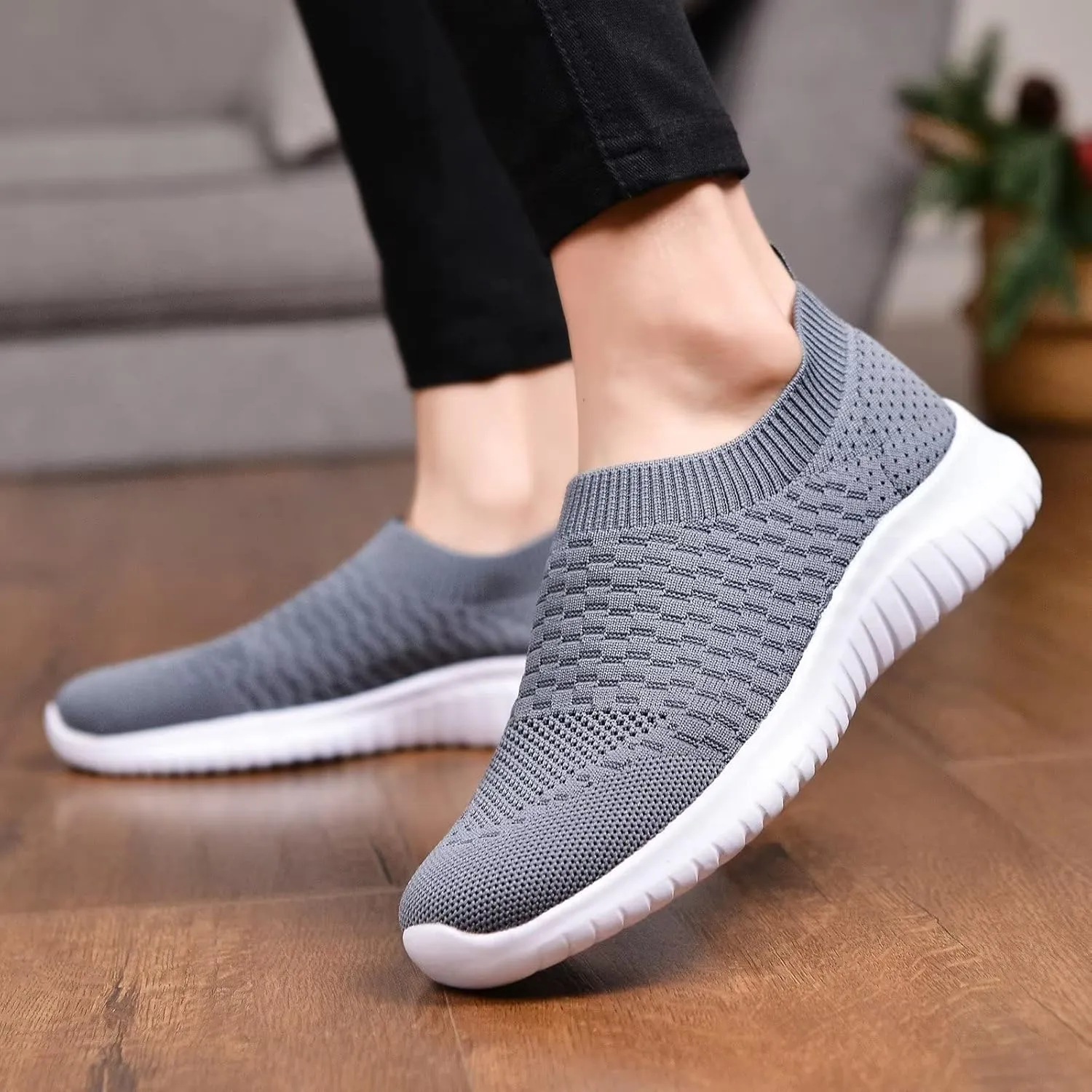 konhill Women's Walking Tennis Shoes - Lightweight Athletic Casual Gym Slip on Sneakers