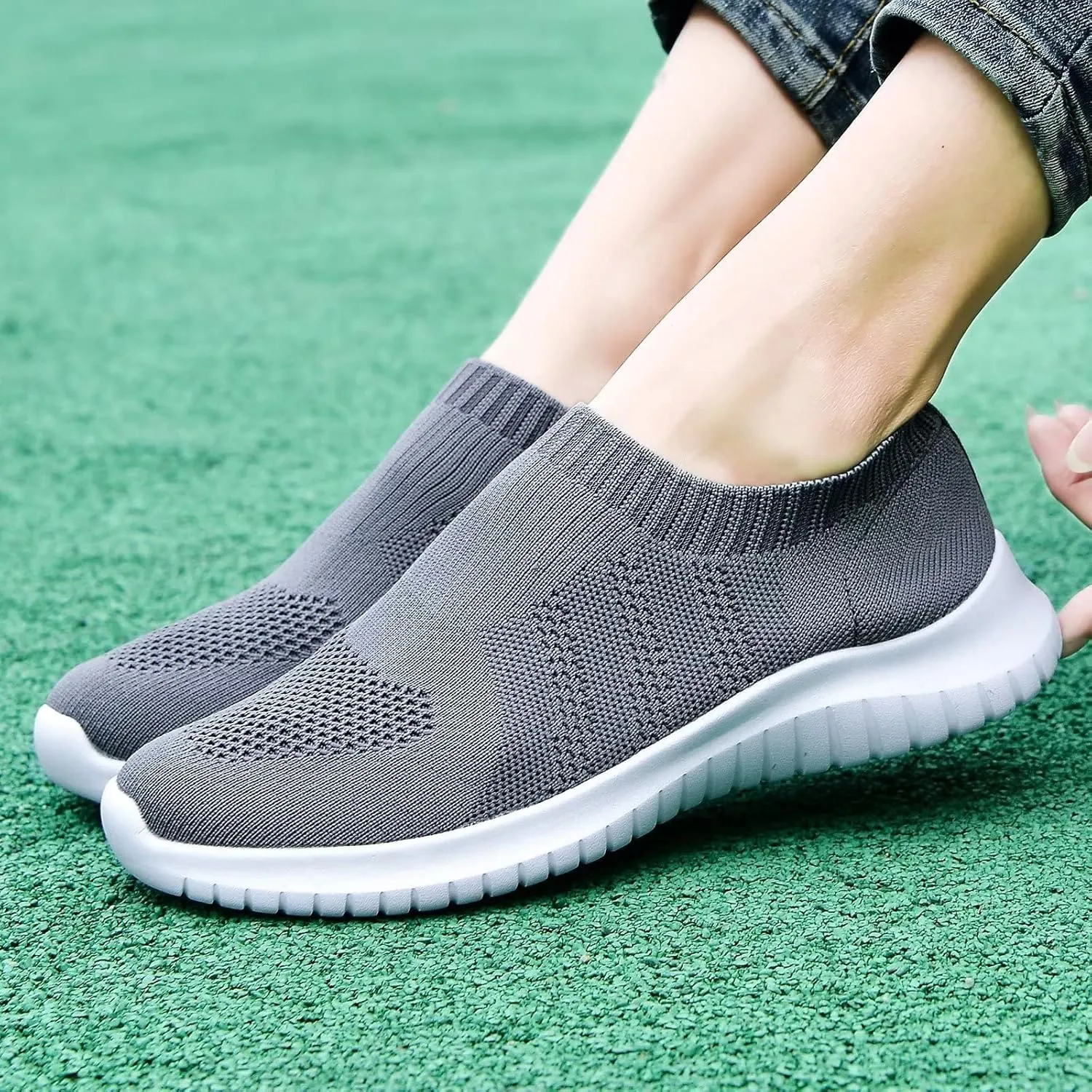 konhill Women's Walking Tennis Shoes - Lightweight Athletic Casual Gym Slip on Sneakers