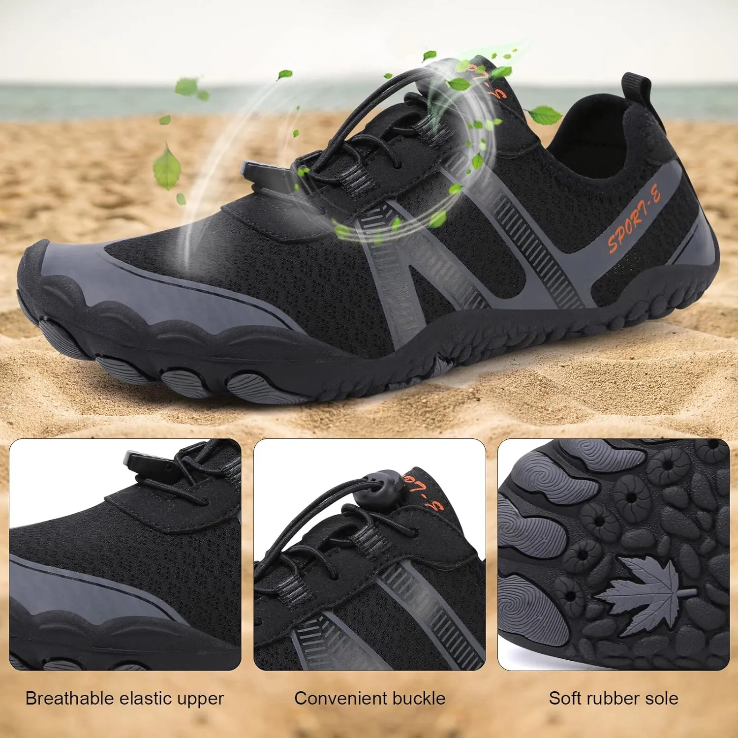 KUNWFNIX Water Shoes for Men Women Quick Dry Water Sports Barefoot Shoes Aqua Socks for Swim Beach Pool Surf Yoga for Women Men