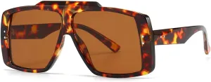 Large Frame Sunglasses Women Vintage Oversized Sun Glasses Men Fashion Luxury Flat Top Shades