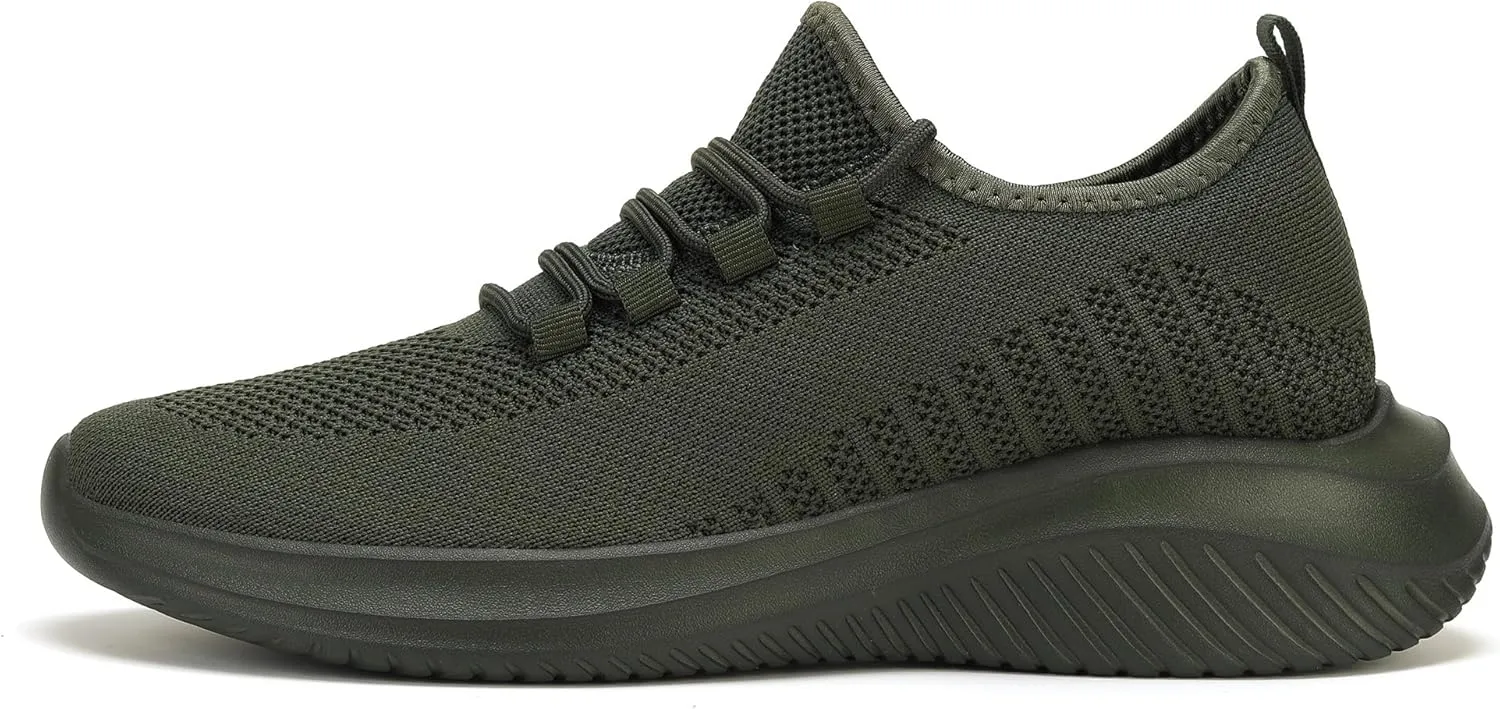 LCGJR Men's Walking Shoes Ultra Light Running Casual Sneakers Slip-on Workout Tennis Shoes for Male Mesh Breathable Comfort Outdoor Indoor