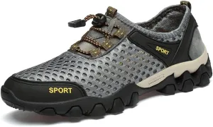 LEADER SHOW Men's Quick Dry Hiking Shoes Barefoot Mesh Lightweight Outdoor Training Water Walking Shoes