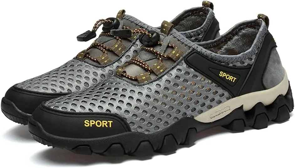 LEADER SHOW Men's Quick Dry Hiking Shoes Barefoot Mesh Lightweight Outdoor Training Water Walking Shoes