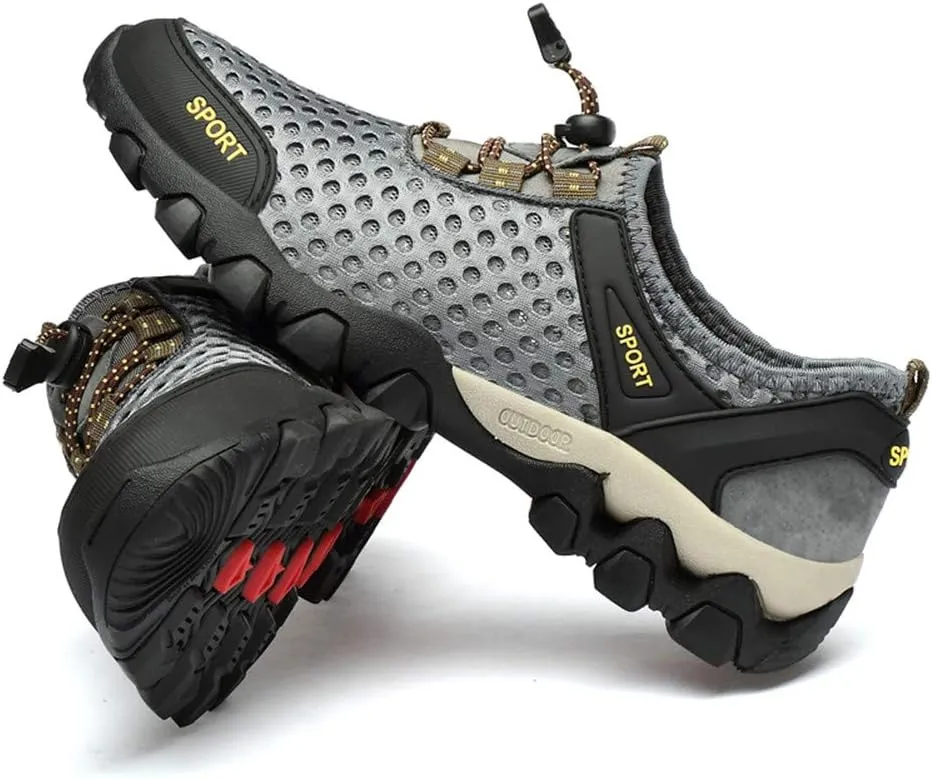 LEADER SHOW Men's Quick Dry Hiking Shoes Barefoot Mesh Lightweight Outdoor Training Water Walking Shoes