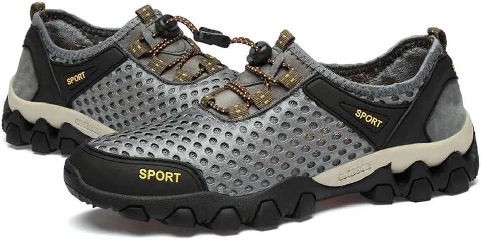 LEADER SHOW Men's Quick Dry Hiking Shoes Barefoot Mesh Lightweight Outdoor Training Water Walking Shoes