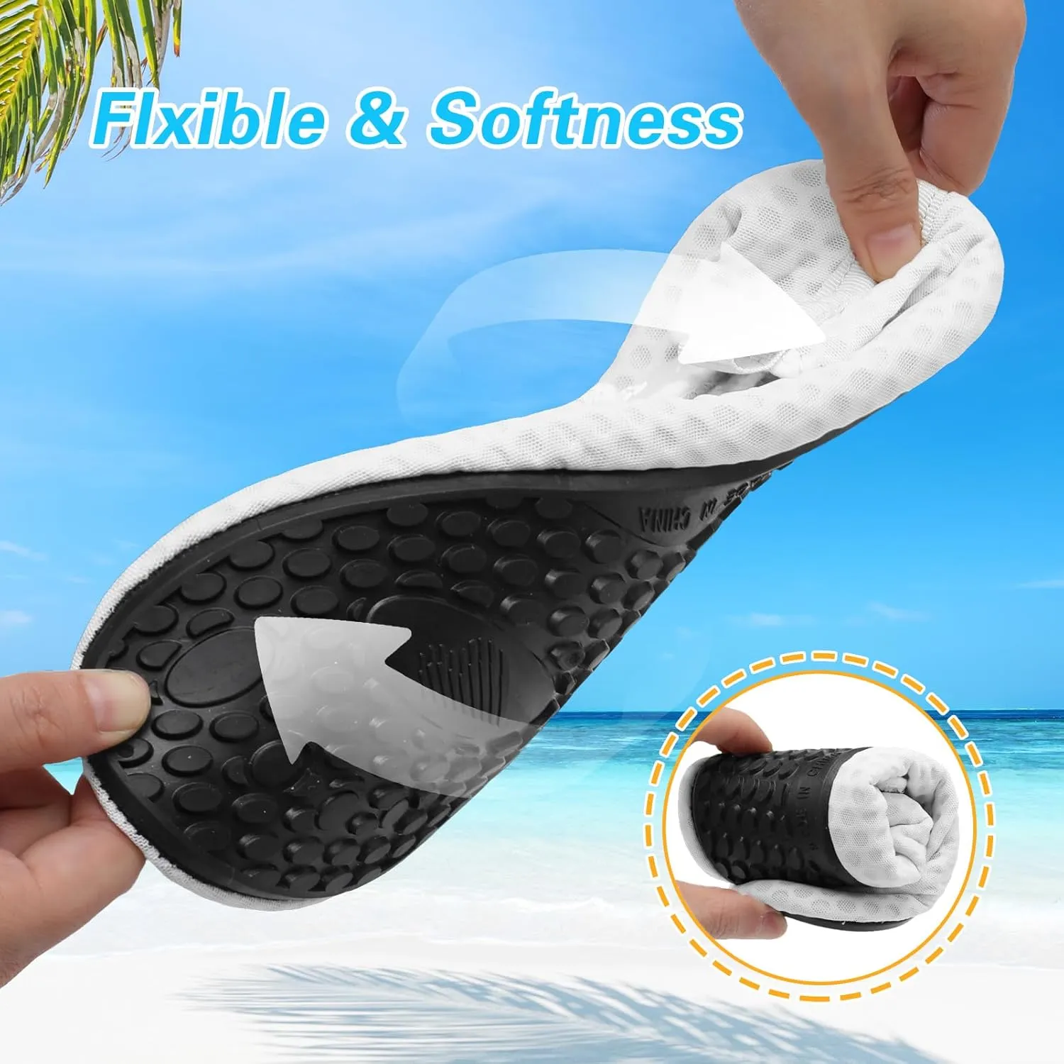 LeIsfIt Water Shoes for Women Men Wide Swim Beach Barefoot Shoes Quick Dry Aqua Socks for Pool Diving Boating River Yoga Lake Surf