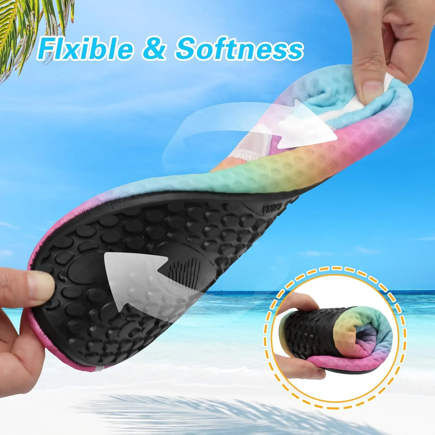 LeIsfIt Water Shoes for Women Men Wide Swim Beach Barefoot Shoes Quick Dry Aqua Socks for Pool Diving Boating River Yoga Lake Surf