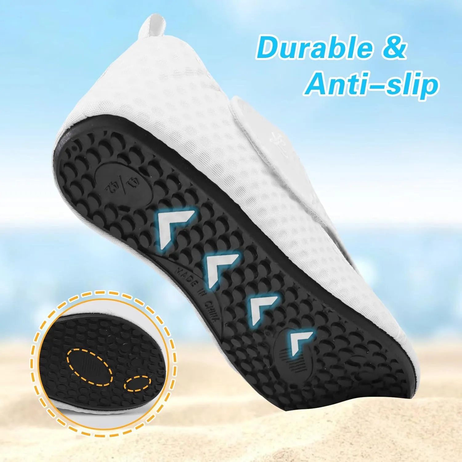 LeIsfIt Water Shoes for Women Men Wide Swim Beach Barefoot Shoes Quick Dry Aqua Socks for Pool Diving Boating River Yoga Lake Surf
