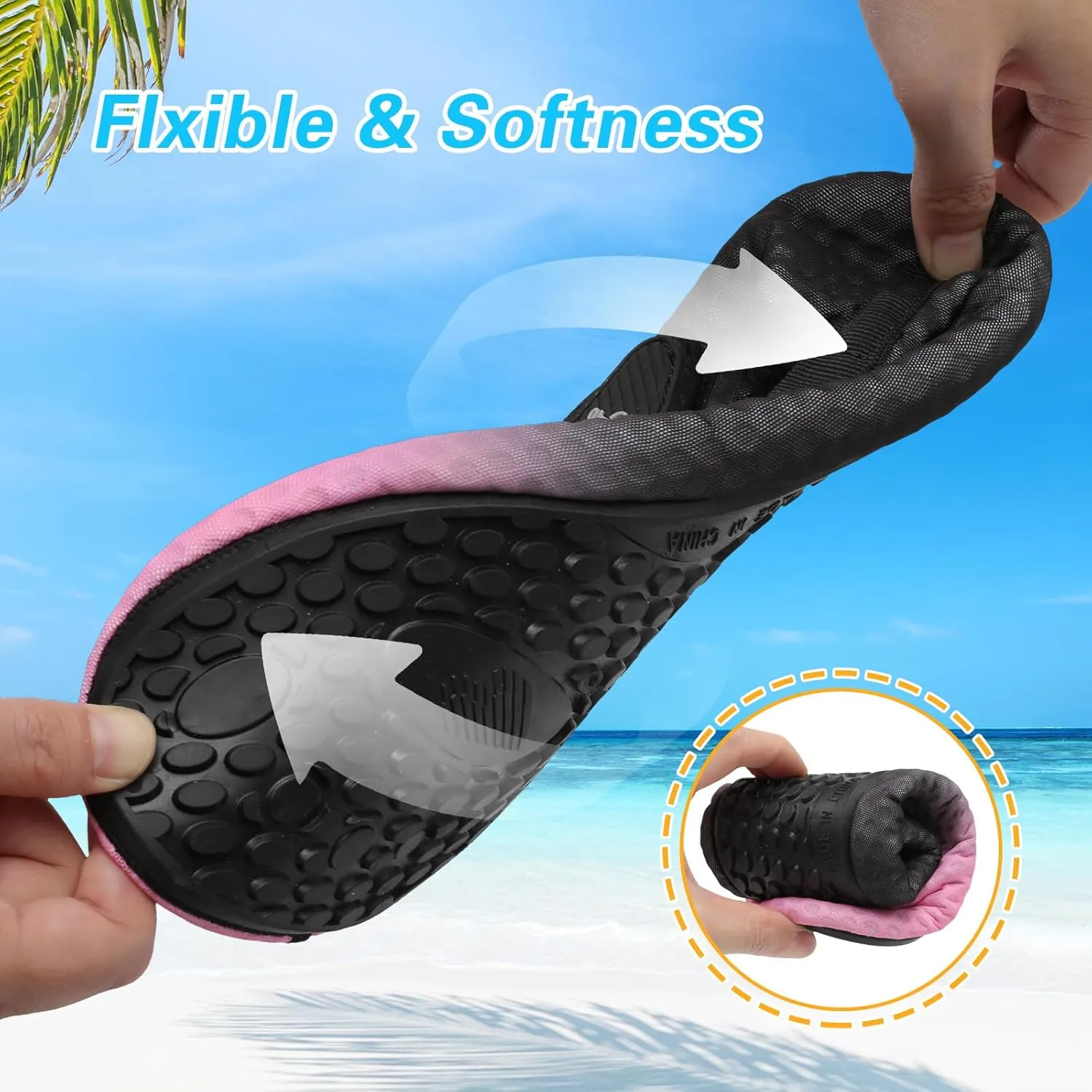 LeIsfIt Water Shoes for Women Men Wide Swim Beach Barefoot Shoes Quick Dry Aqua Socks for Pool Diving Boating River Yoga Lake Surf