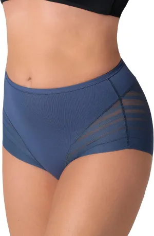 Leonisa High Waisted Invisible Tummy Control Shapewear for Women - Stripe Lace Ladies Underwear Panties