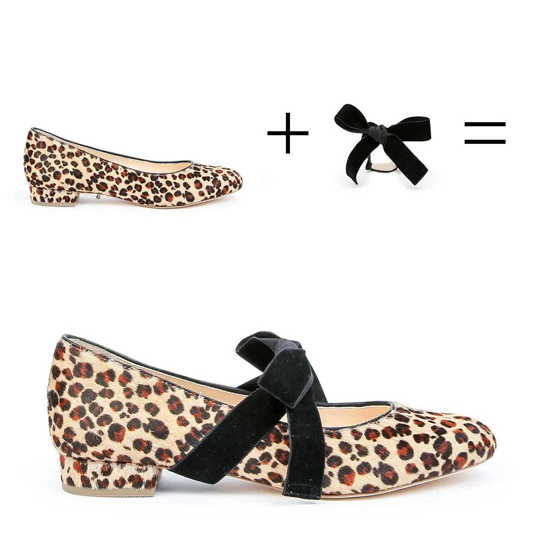 Leopard Ballet Flat   Black Velvet Marie Strap