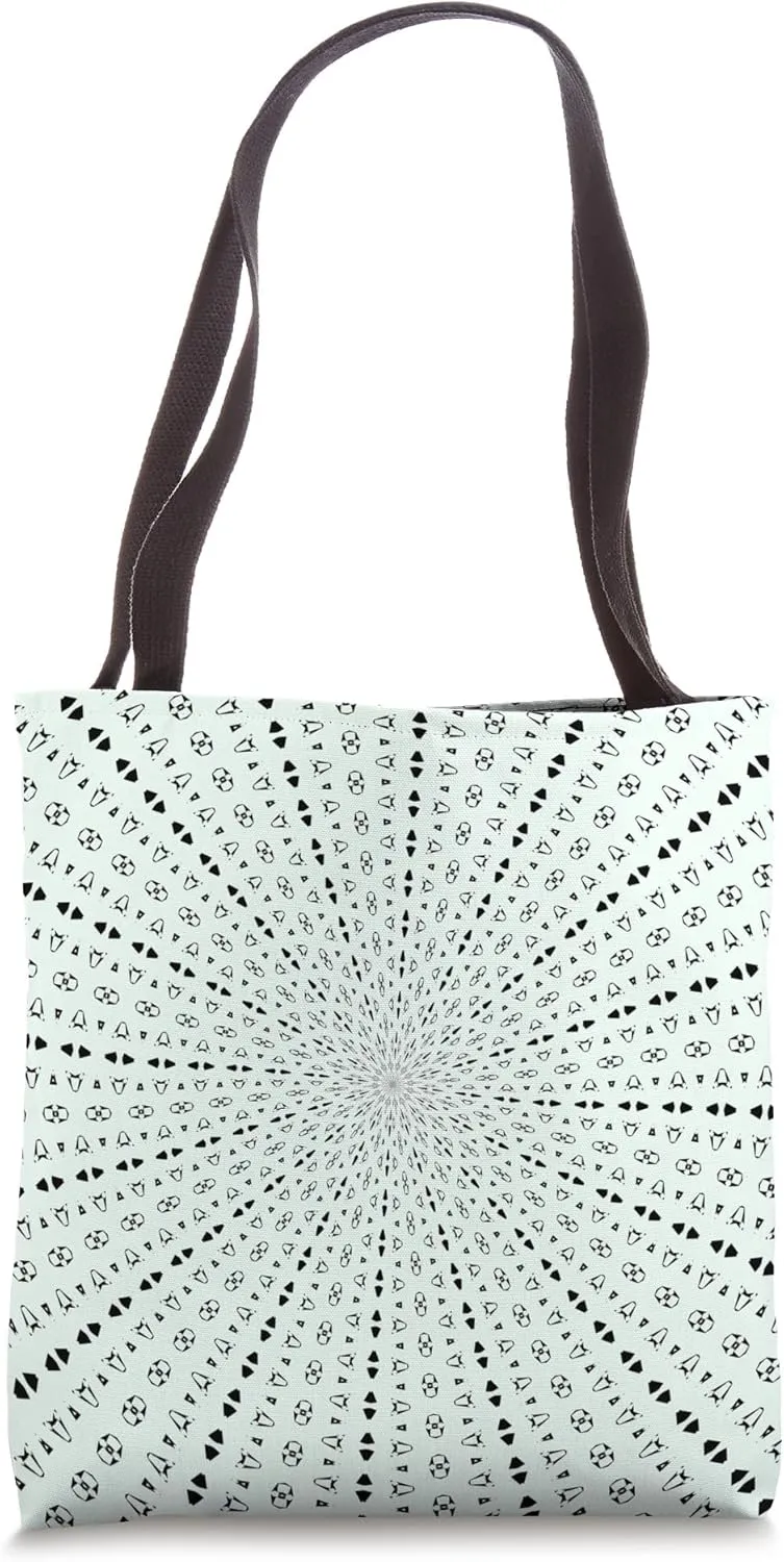 Light Rays Mid-Century Pattern Black On White Tote Bag