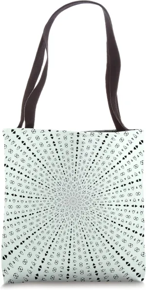Light Rays Mid-Century Pattern Black On White Tote Bag