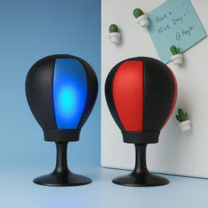 Light-Up Desk Punching Ball – 5.7" x 3" Mini Stress Relief Boxing Toy with Suction Base – Office Desk Accessory for Anxiety, Anger & Fun Gift