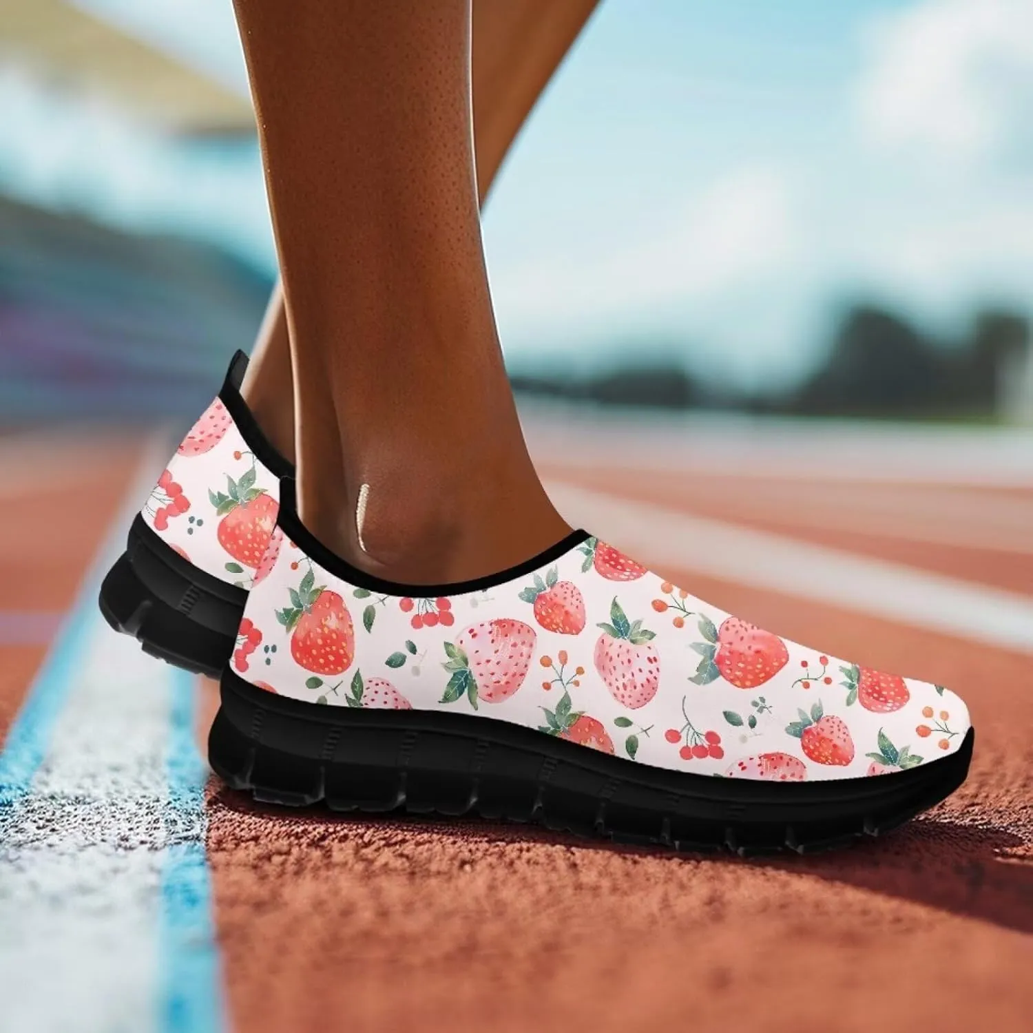 Light Weight Slip On Walking Shoes for Women,Breathable Athletic Running Shoes Anti Slip Gym Workout Shoes Lady Low Top Sneaker Jogging Shoes