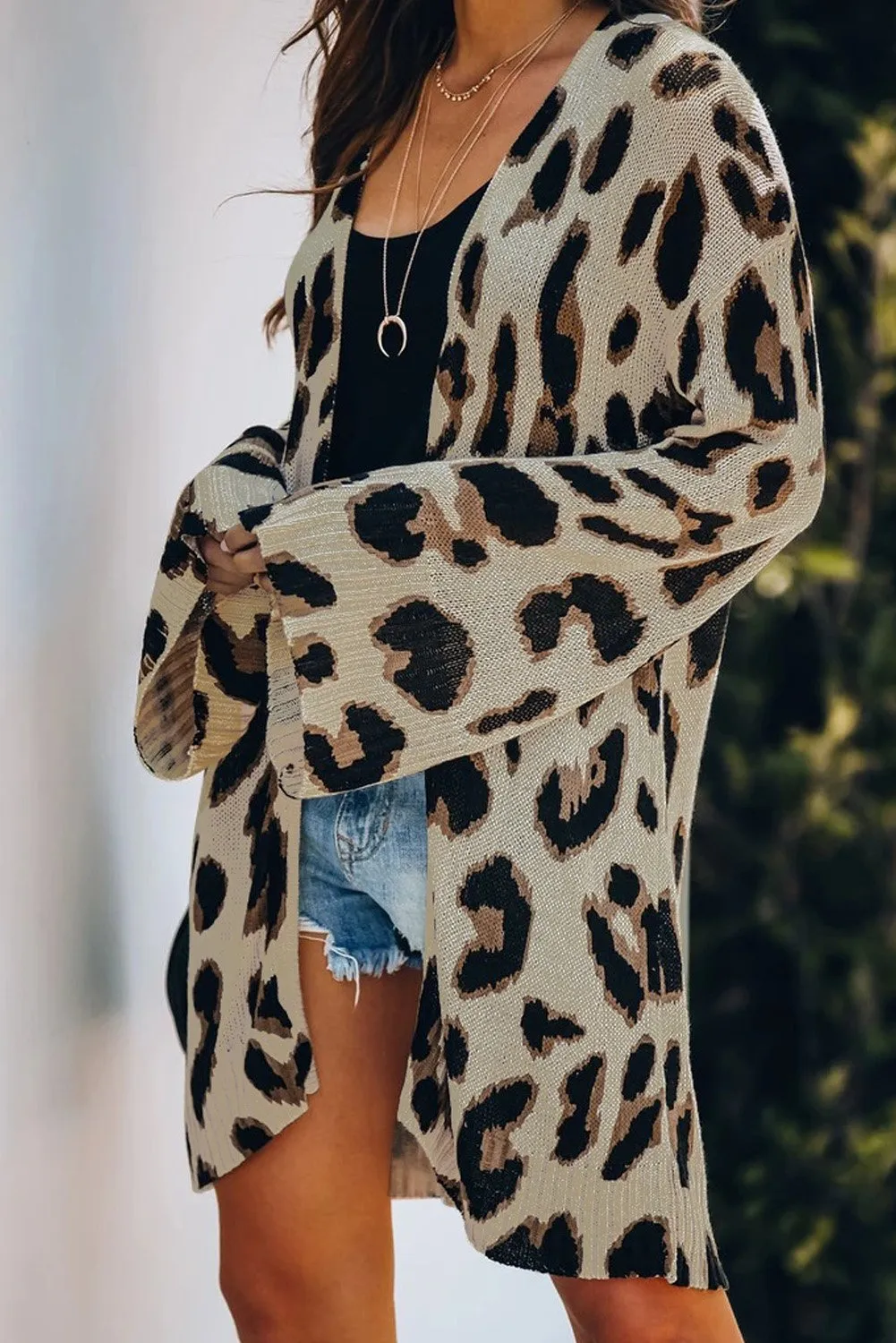 Lightweight Knit Leopard Cardigan