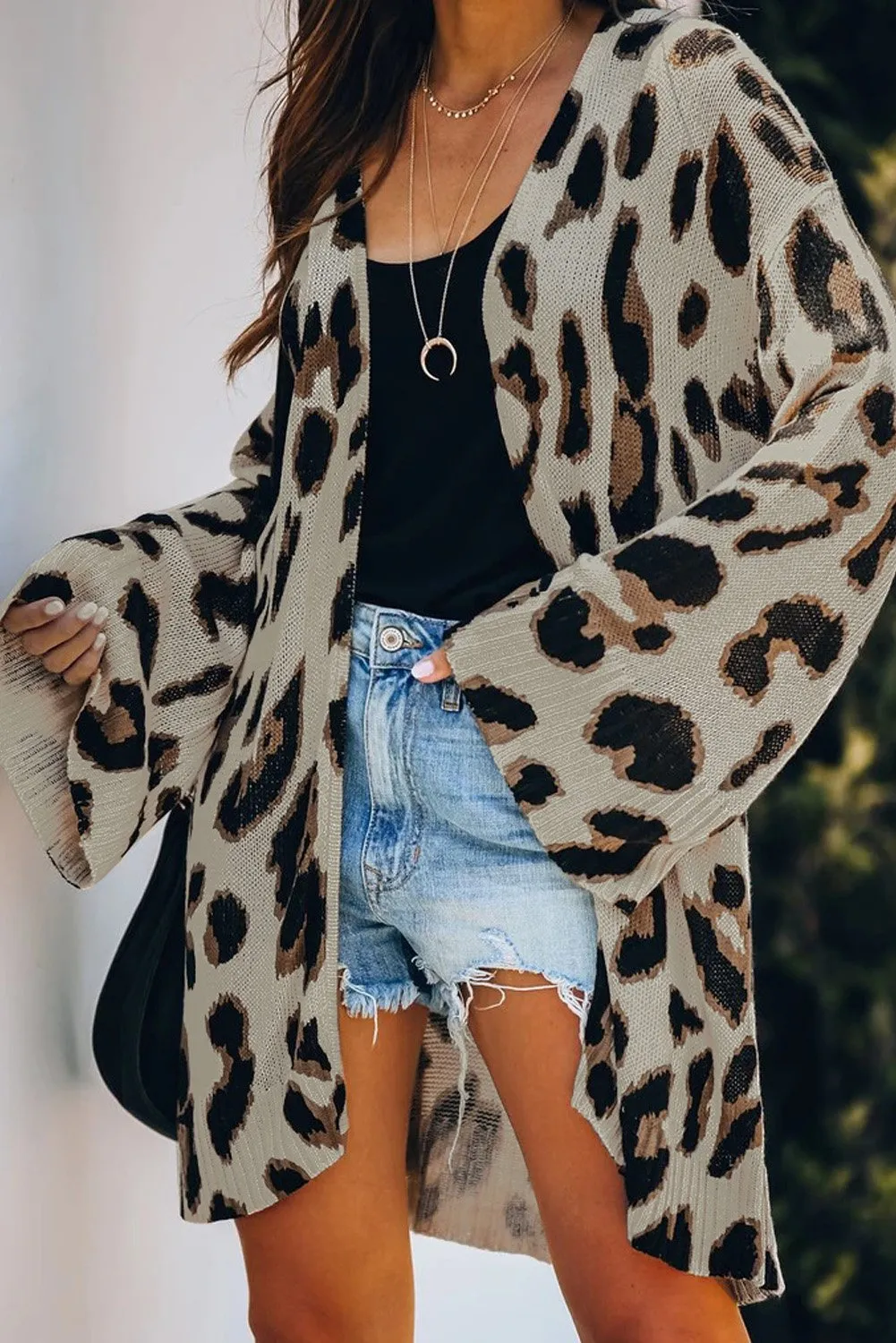 Lightweight Knit Leopard Cardigan