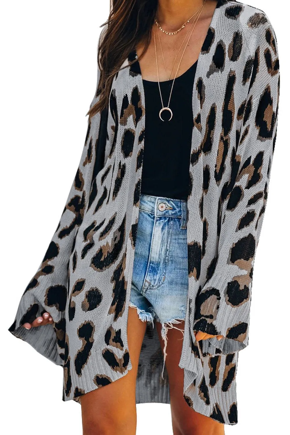 Lightweight Knit Leopard Cardigan
