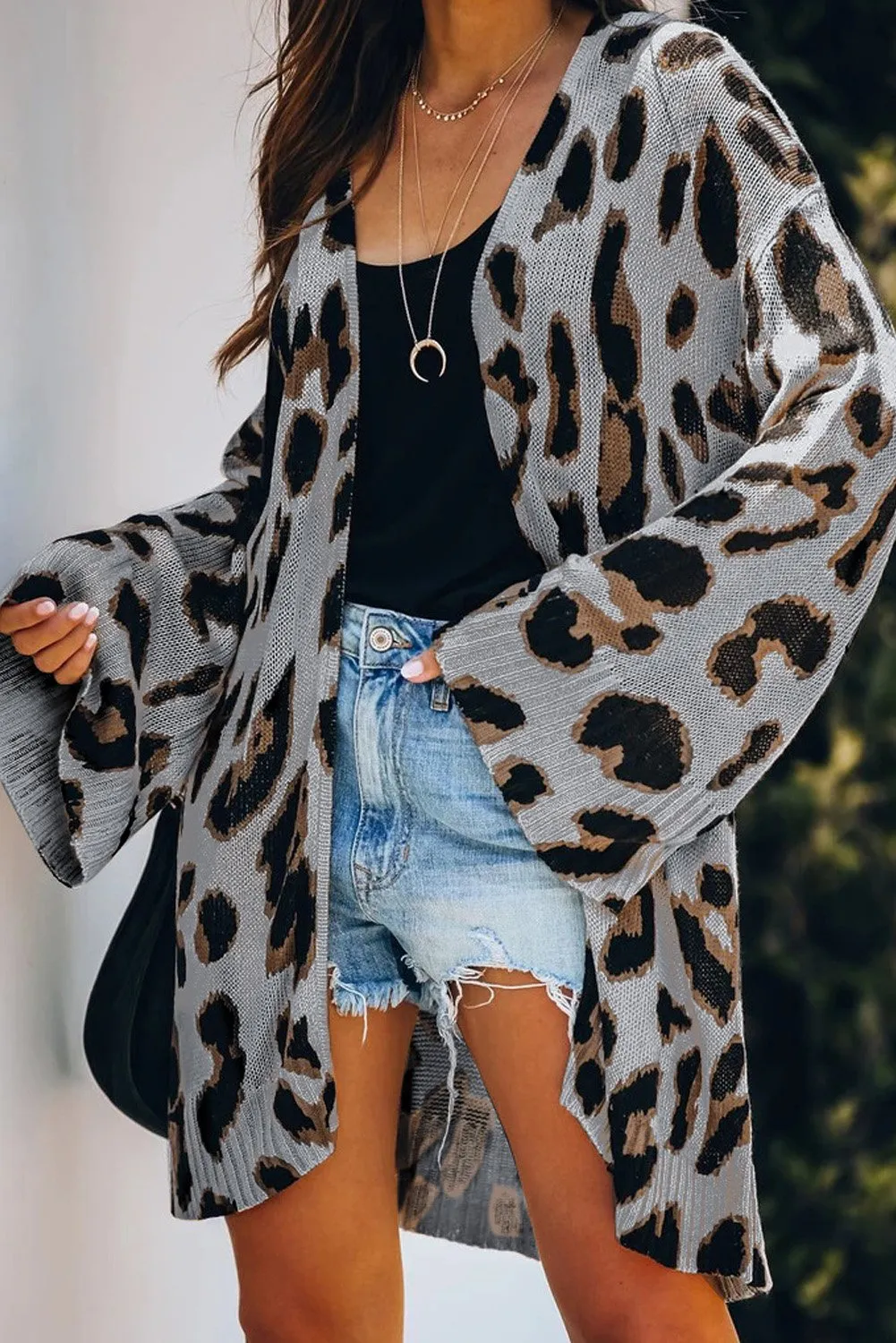 Lightweight Knit Leopard Cardigan