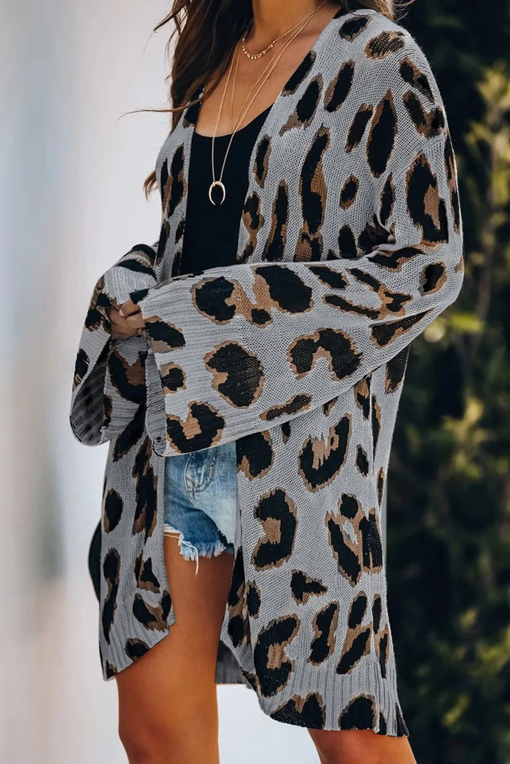 Lightweight Knit Leopard Cardigan