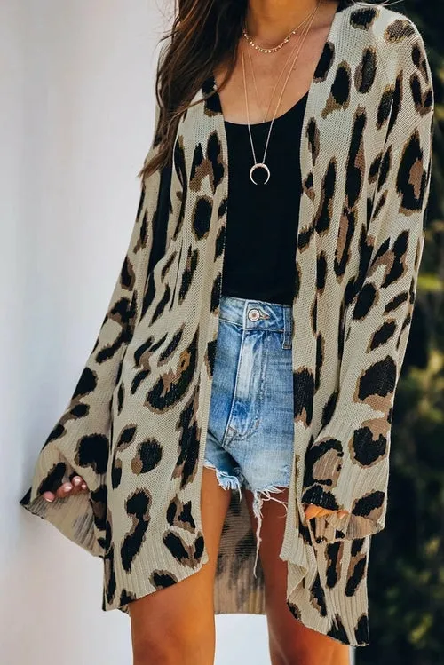 Lightweight Knit Leopard Cardigan