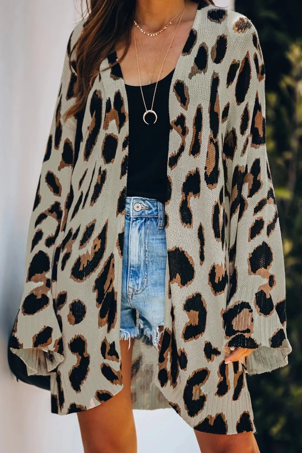 Lightweight Knit Leopard Cardigan