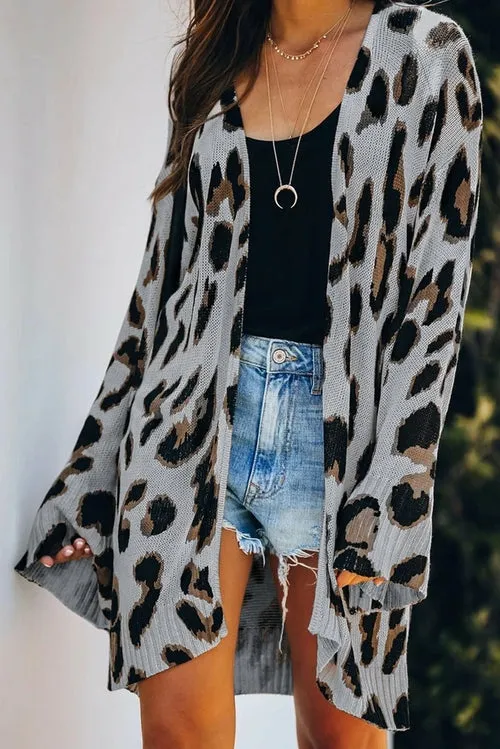 Lightweight Knit Leopard Cardigan