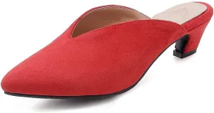 LISYIIZ Womens SS123 Comfort Solid Low Top Imitated Suede Low Flare Slides