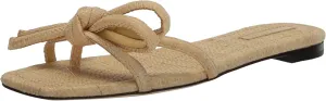 Loeffler Randall Women's Hadley Leather Bow Flat Sandals
