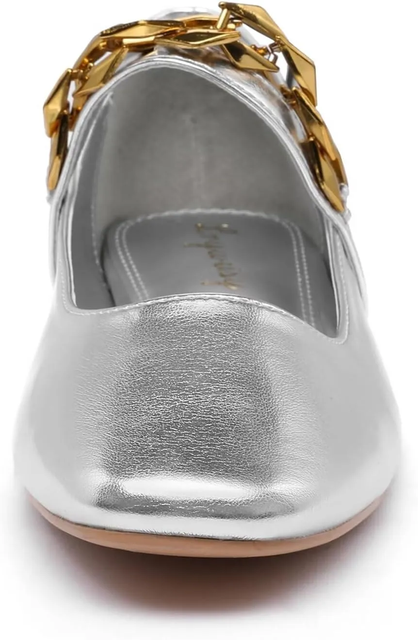 Lryweisy Women's Flats Mary Jane with Buckle Strap Ballet Comfortable Dressy Shoes