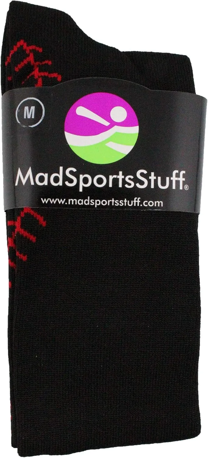 MadSportsStuff Softball Socks with Stitches for Girls and Women Youth and Adult Sizes in Over the Calf Length Kids