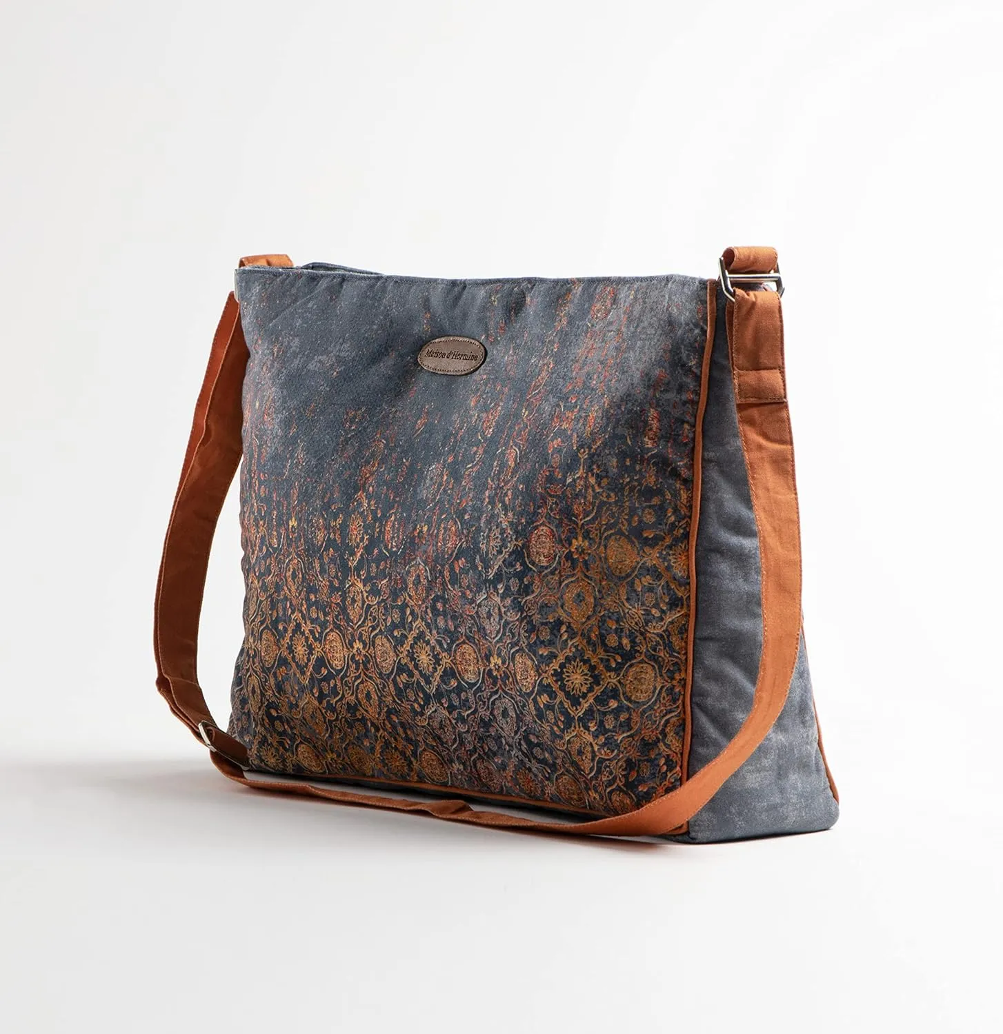 Maison d' Hermine Hand Bag Cotton Adjustable Shoulder Strap Cross Body Bag Tote purse with Zippered & Slip Pockets