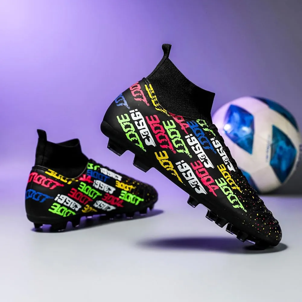 MAUGELY Men's Cleats Firm Ground Soccer Shoes Athletic Lightweight Running Outdoor Turf Comfortable Training Football Shoes