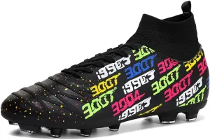 MAUGELY Men's Cleats Firm Ground Soccer Shoes Athletic Lightweight Running Outdoor Turf Comfortable Training Football Shoes