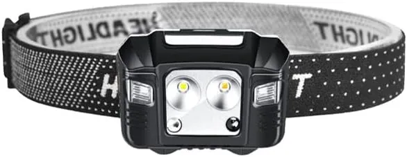 MDybf LED Induction Headlight Mini Glare Rechargeable Waterproof Night Running Light Head-Mounted Dual Light Source Night Fishing Light