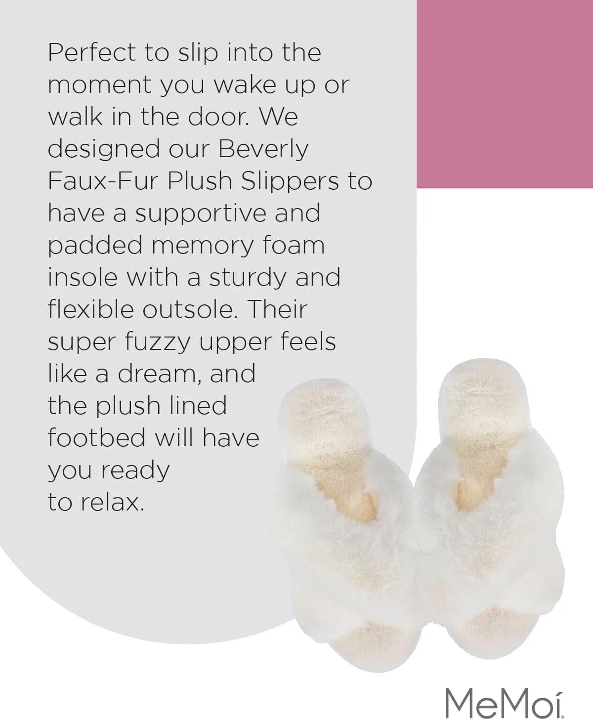 MeMoi Women's Beverly Faux Fur Memory Foam Plush Slipper