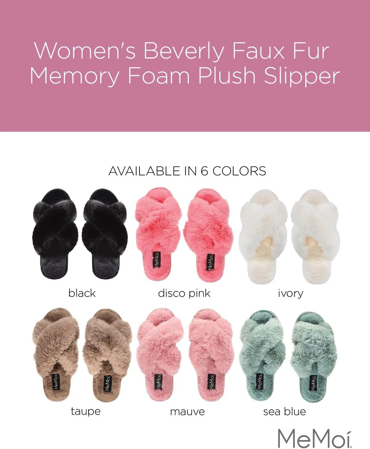 MeMoi Women's Beverly Faux Fur Memory Foam Plush Slipper