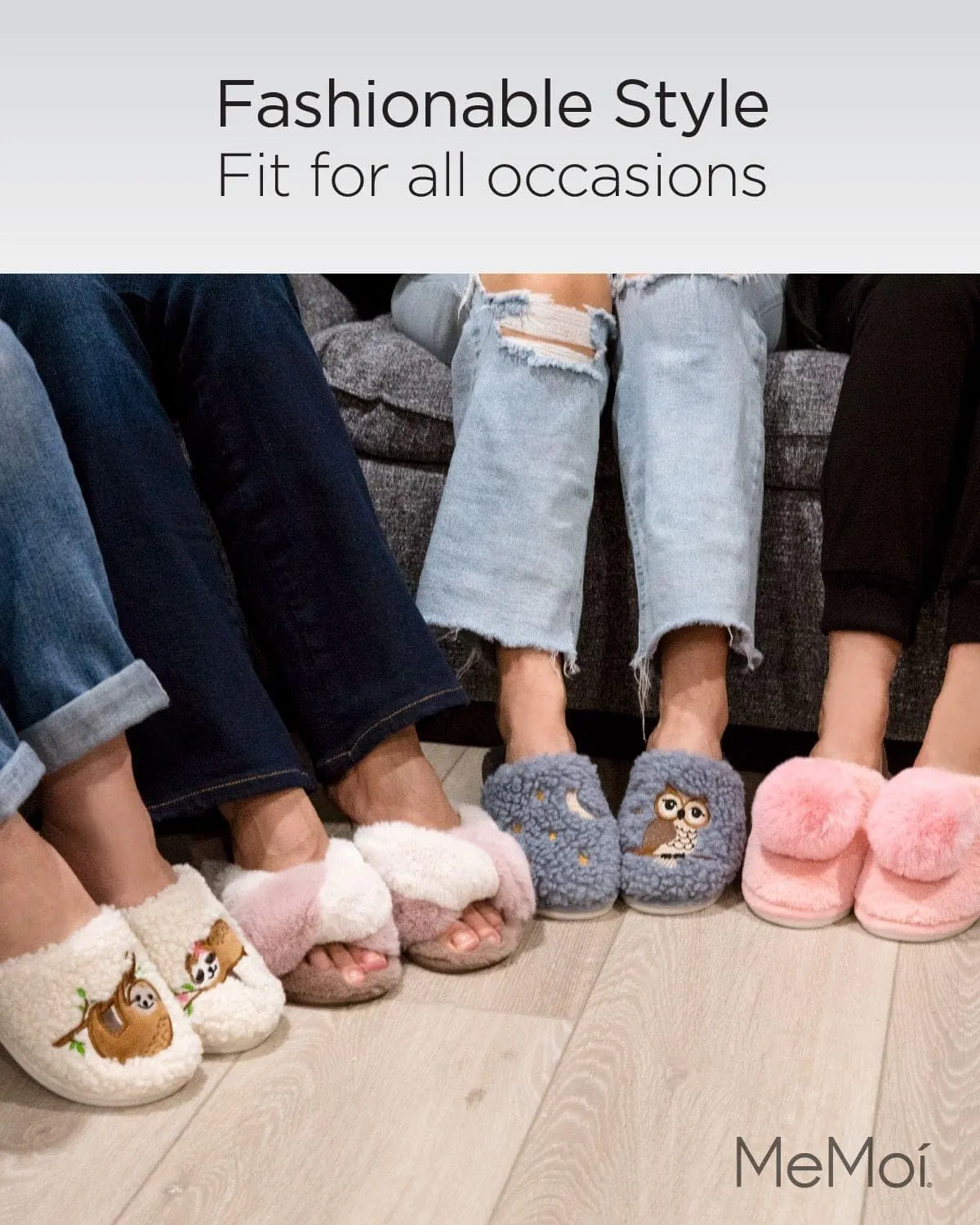MeMoi Women's Beverly Faux Fur Memory Foam Plush Slipper