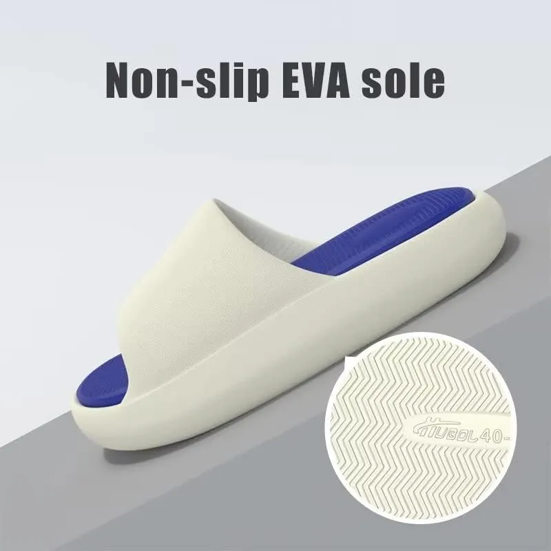 Men Women Non Slip Contrast Indoor Slippers for Bedroom Bathroom Beach